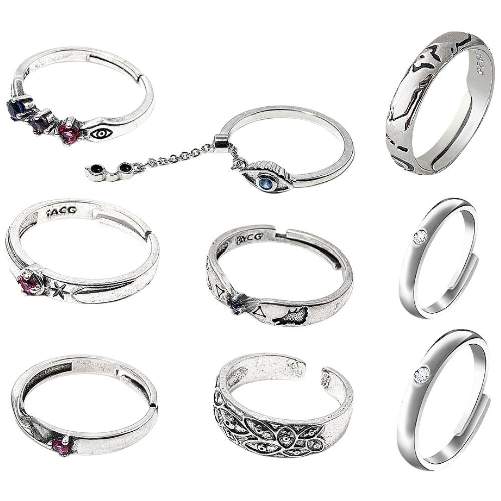 Men Accessories Gift Set - アニメ JJK リング Yuta Okkotsu コスプレ男性女性カップル恋人リング金属調節可能なリングユニセックスジュエリーギフトアクセサリー