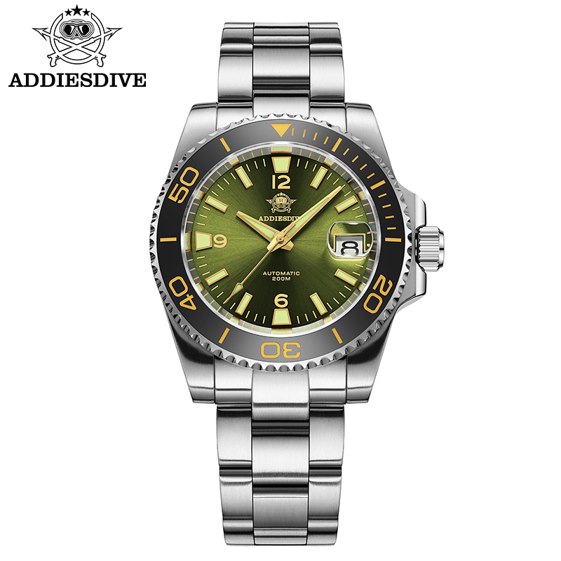 Men'S Accessories Fashion - ADDIESDIVE 新しいダイビングギフト腕時計メンズ 8215 自動サファイア AR コーティングされたガラスセラミックベゼル防水
