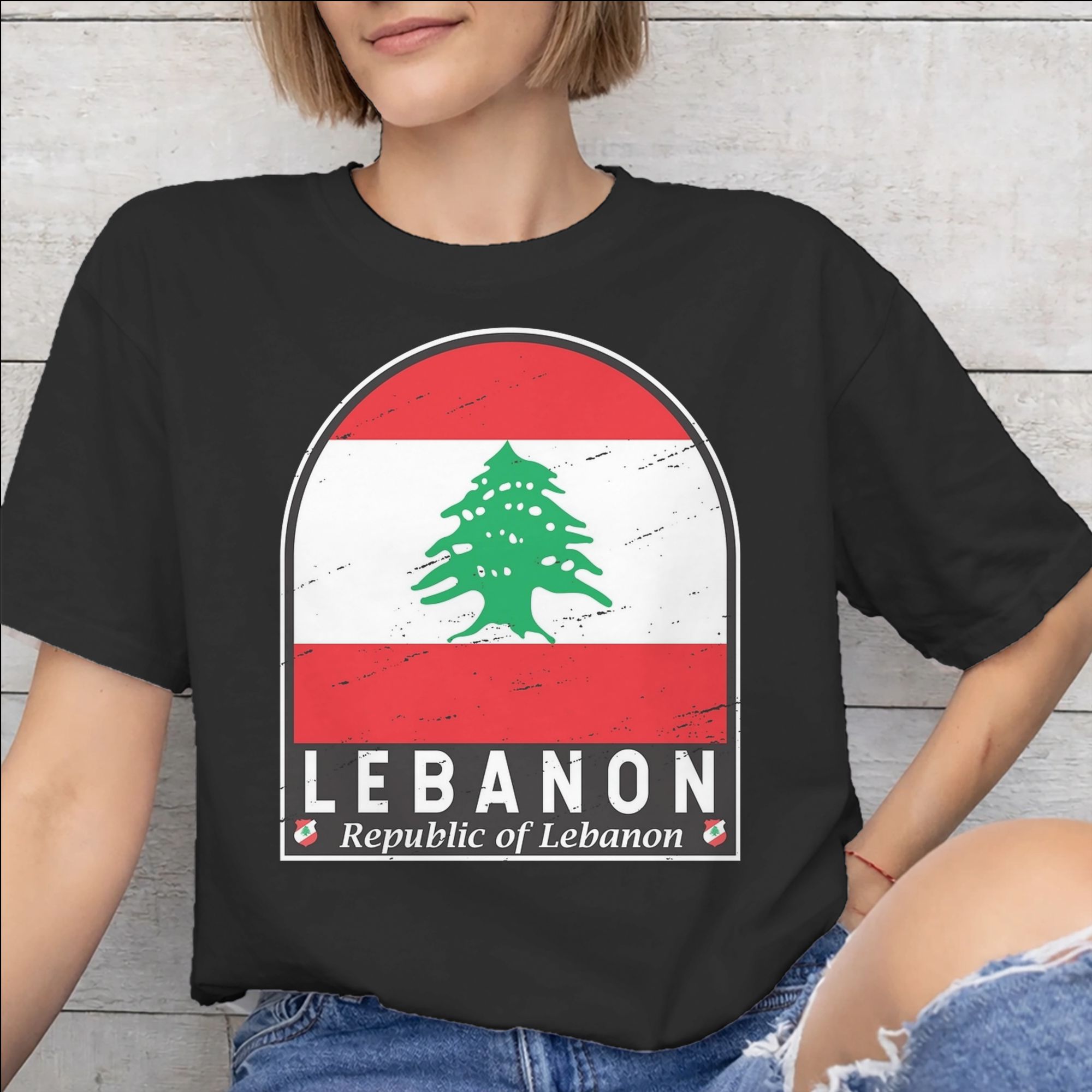Men Accessories Lebanon - レバノン国旗ハートアクセサリー男性女性 Tシャツコットン Tシャツグラフィックプリント Tシャツ衣類