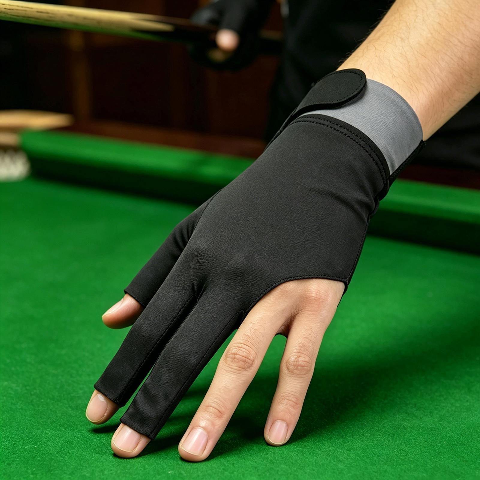 Men Accessories For Hand - プールグローブ左手用通気性3本指ビリヤードアクセサリー軽量プールグローブ女性用大人男性初心者ホール用
