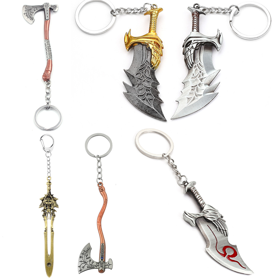 Men Accessories Chain - ゴッド・オブ・ウォー4 クレイトスの剣 キーホルダー ペンダント キーリング ジュエリー