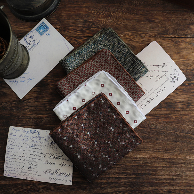 Quality Men'S Accessories - 23 センチメートル新高級春メンズポケットチーフペイズリー落書きブラウンカラーハンカチタキシードスーツアクセサリースクエアスカーフネクタイ