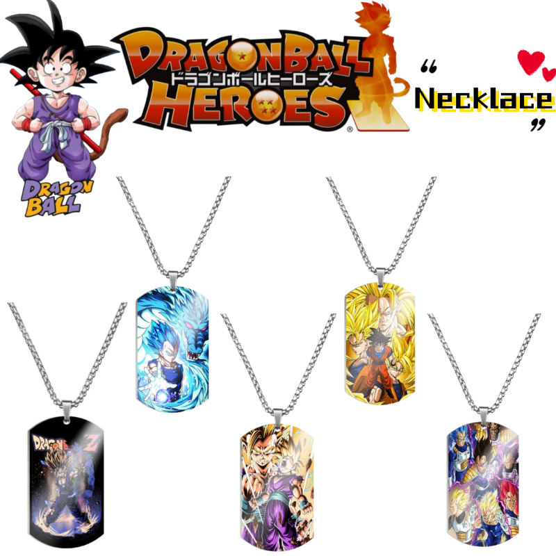 Men Accessories Chain - ドラゴンボール 孫悟飯 魔人ブウ ファッションメタルネックレス 男女兼用 高級カラープリントステンレスビーズチェーン