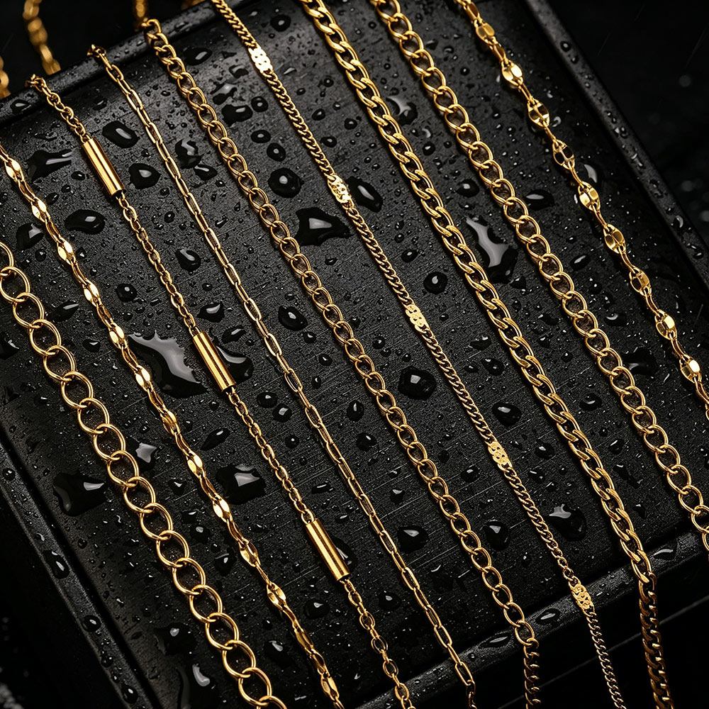 Men Accessories Chain - 2メートルステンレス鋼リップNKロングクロスチェーン、ジュエリー製作用PVD 18K DIY、女性男性用ネックレスブレスレット、バルクチェーンパーツ
