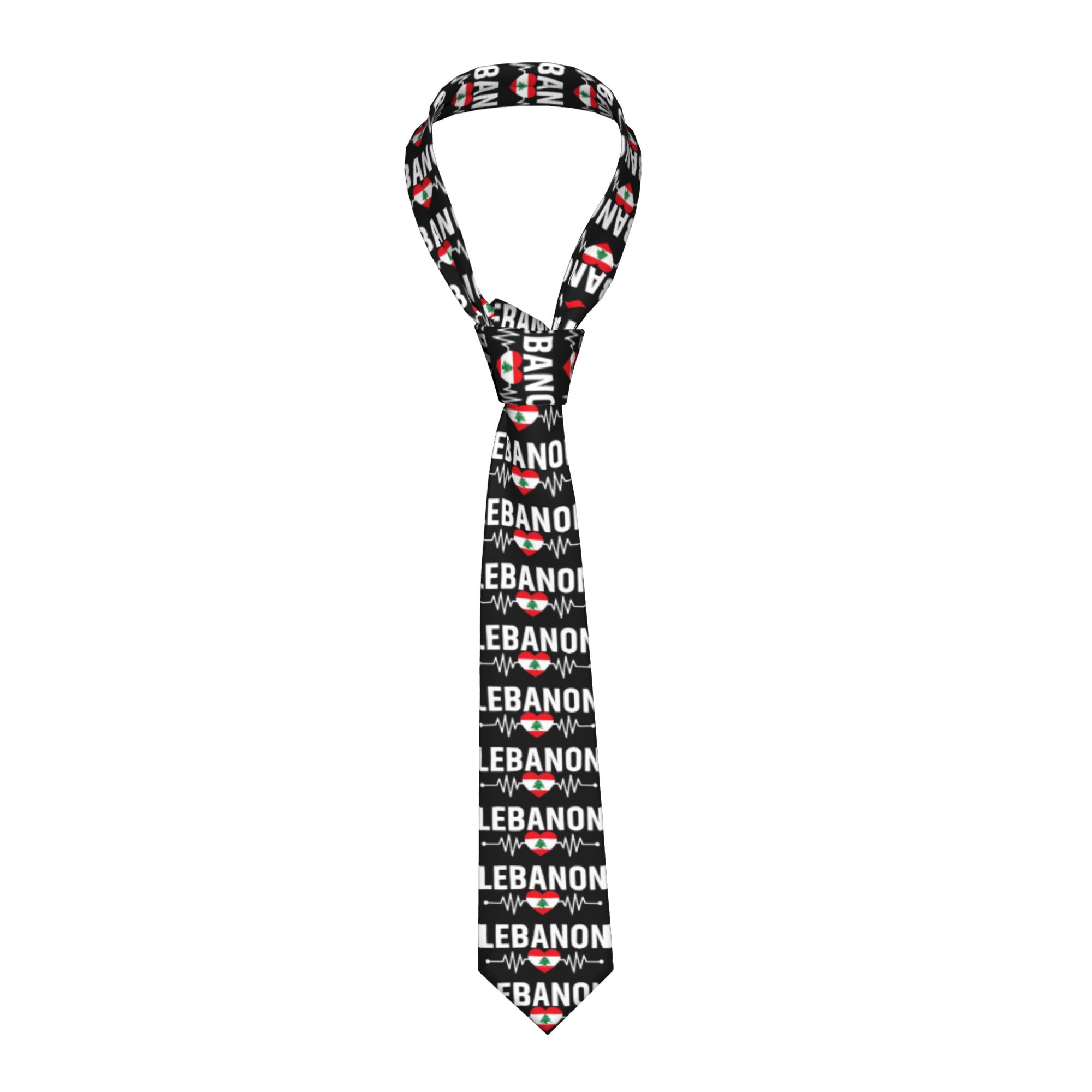 Men Accessories Lebanon - レバノンハートビートレバノン国旗ネクタイデザインネクタイクラシックカジュアルカラーネクタイユニセックス大人レジャーネクタイアクセサリー