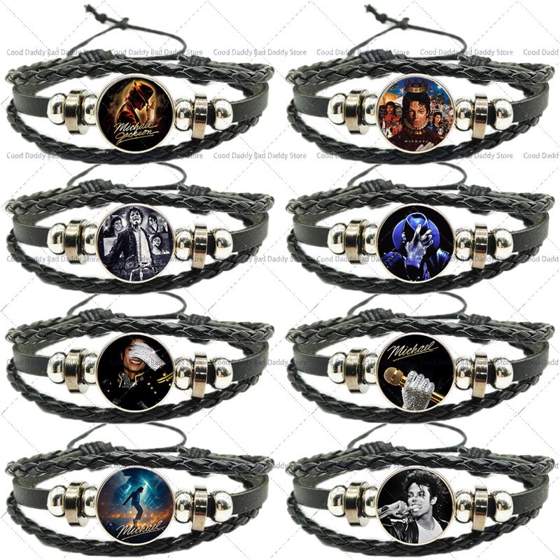 Men'S Accessories Fashion - マイケル・ジャクソン織り手編みロープブレスレット メンズ レディース スーパースターMJ キング・オブ・ポップ周辺機器 編み込みブレスレット
