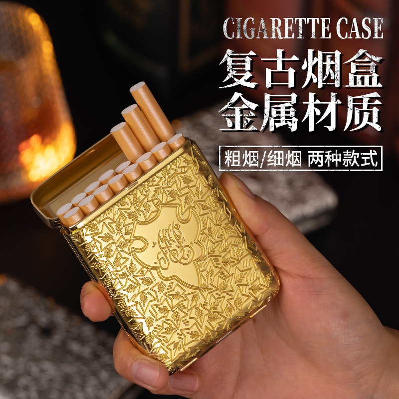 Men'S Accessories Case - 新レトロ彫刻メタル20本入り16パックシガレットケース 密閉防水大容量携帯用メンズシガレットボックス喫煙アクセサリー
