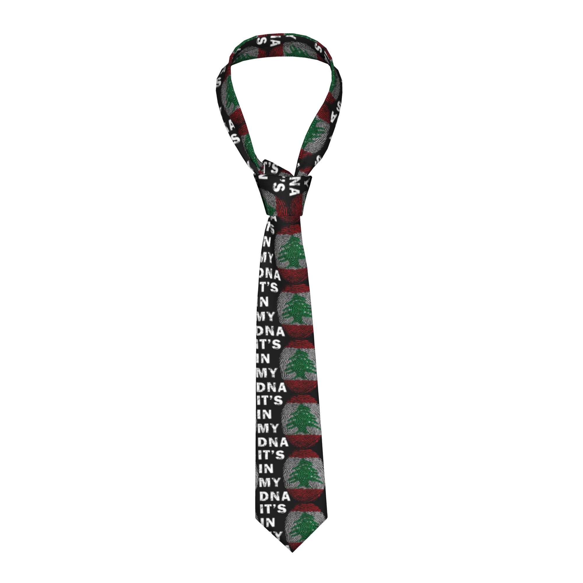 Men Accessories Lebanon - メンズネクタイ レバノンが私のDNAに刻まれた レバノン国旗 レバノンネクタイ かわいい面白い襟ネクタイ 日常着