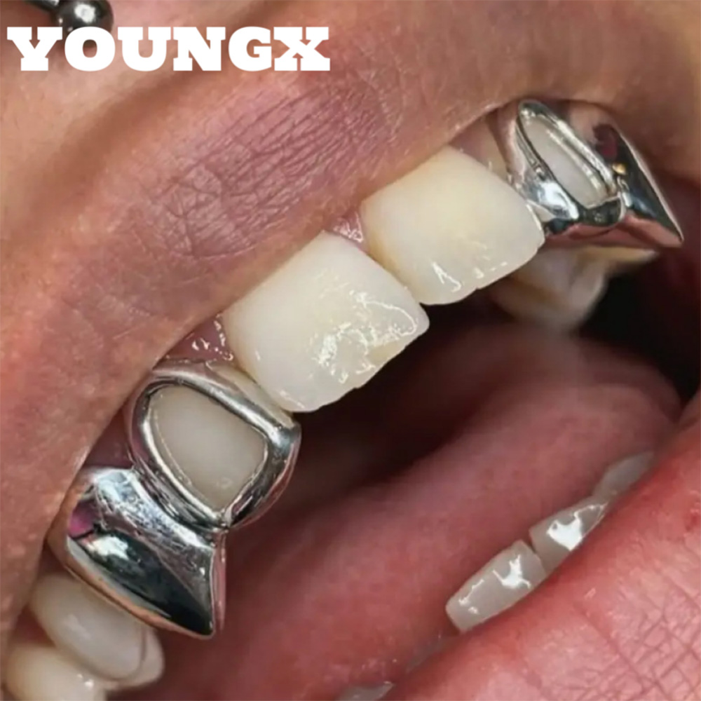 Men'S Accessories Vintage - YOUNGX ヒップホップ ダブルホロー グロッシー トゥースキャップ 女性男性用