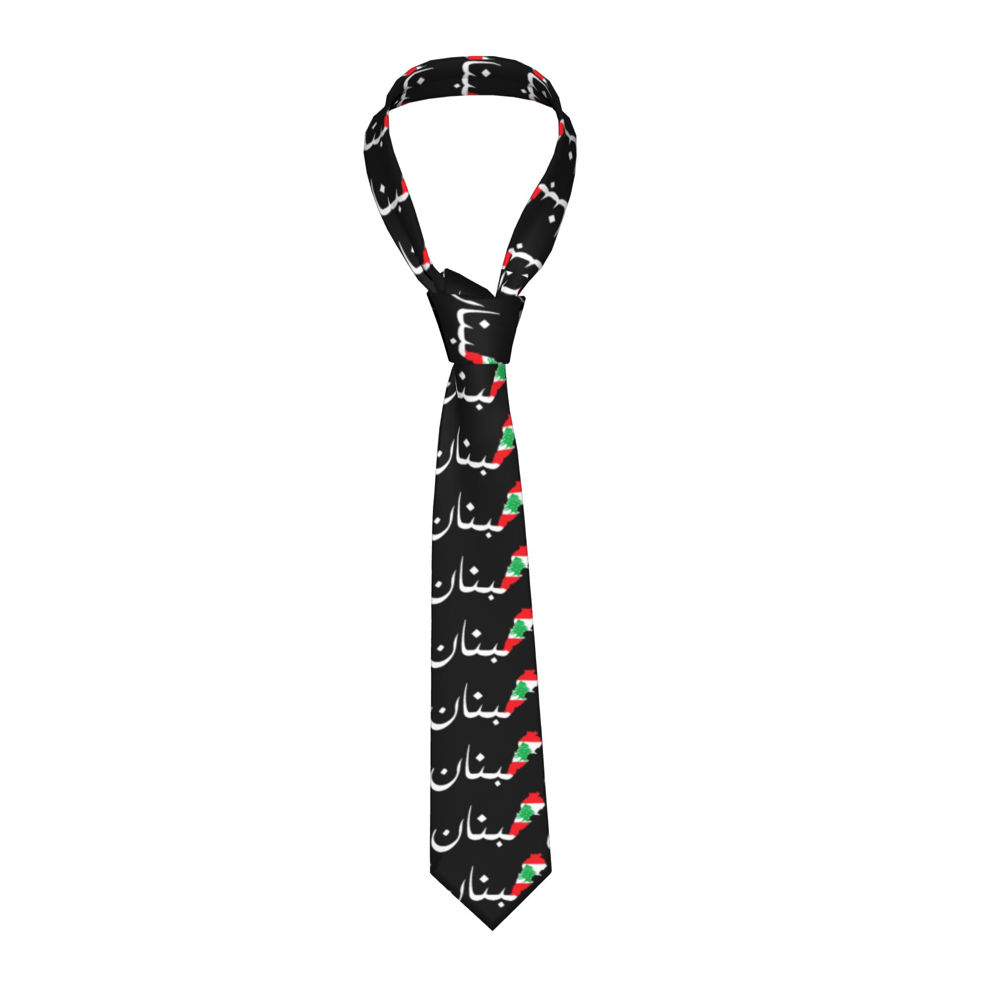 Men Accessories Lebanon - レバノン国旗地図アラビア語ベイルートレバノン愛好家レバノン人レバノンネクタイデザインネクタイ襟ネクタイ男性日常着ネクタイアクセサリー