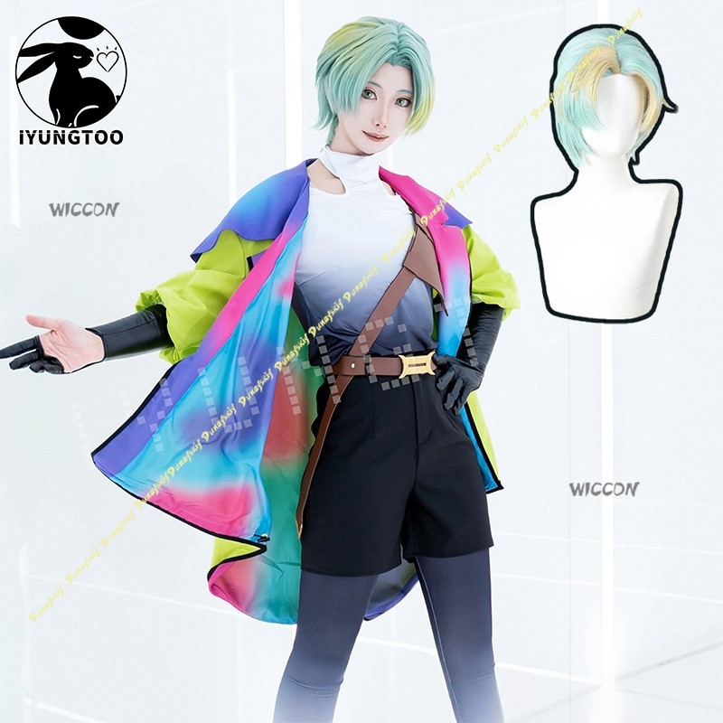 Men Accessories Gift Set - GNOSIA アニメゲームコスプレ衣装ゆりウィッグ 32 センチメートル少年コートアクセサリー男ステージパフォーマンス服ギフトクリスマスハロウィンセット