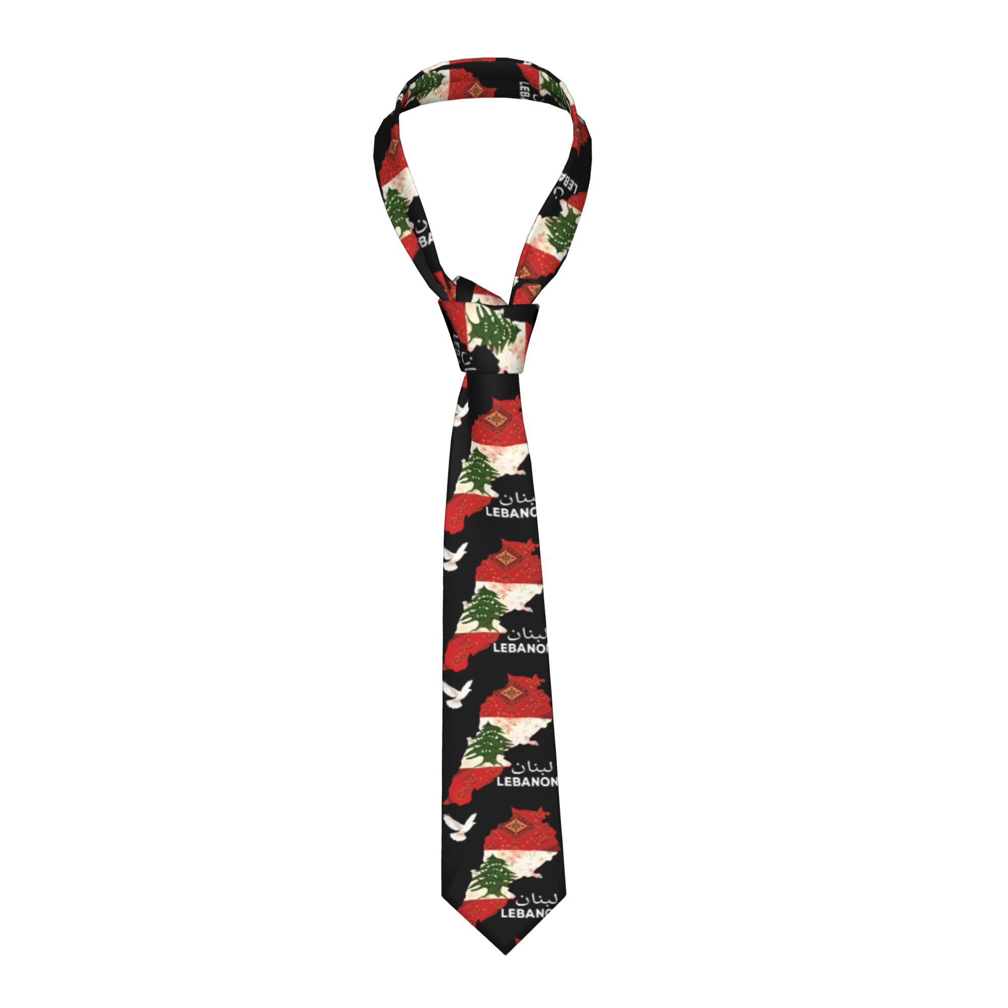 Men Accessories Lebanon - メンズネクタイ レバノン国旗ツリーマップネクタイ ノベルティカジュアルカラーネクタイ グラフィック日常着用高品質ネクタイアクセサリー