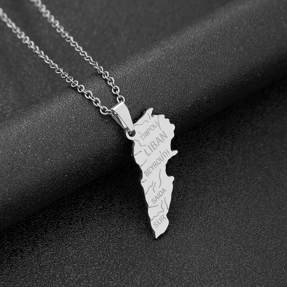 2024年新作ファッションステンレススチールレバノンマップネ - Men Accessories Lebanon のレビューと価格