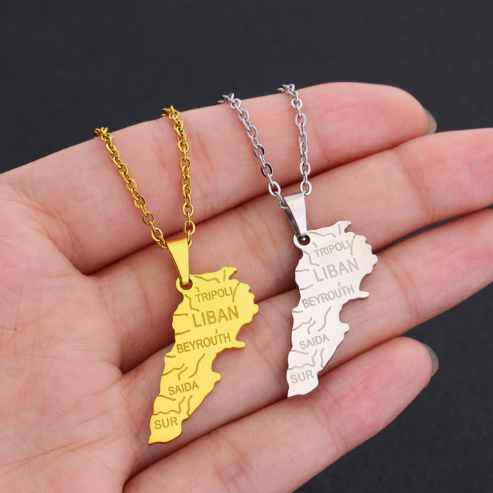 2024年新作ファッションステンレススチールレバノンマップネ - Men Accessories Lebanon のレビューと価格