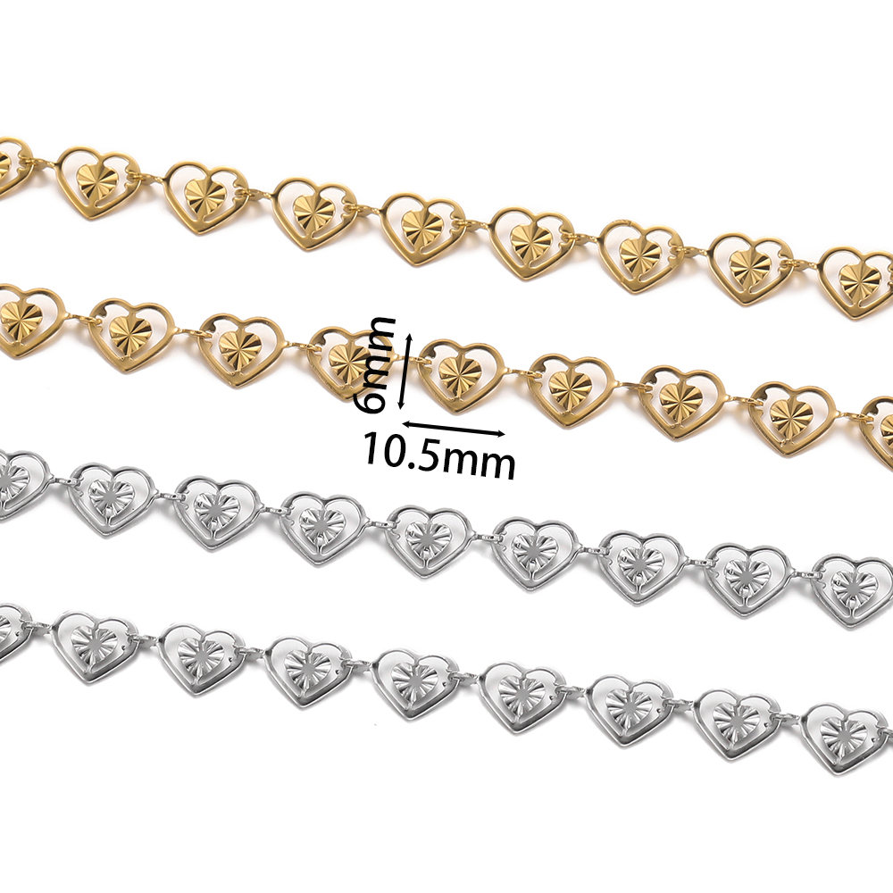 1 メートルのステンレス鋼ダブルピーチハートチェーンジュエリ - Men Accessories Chain のレビューと価格