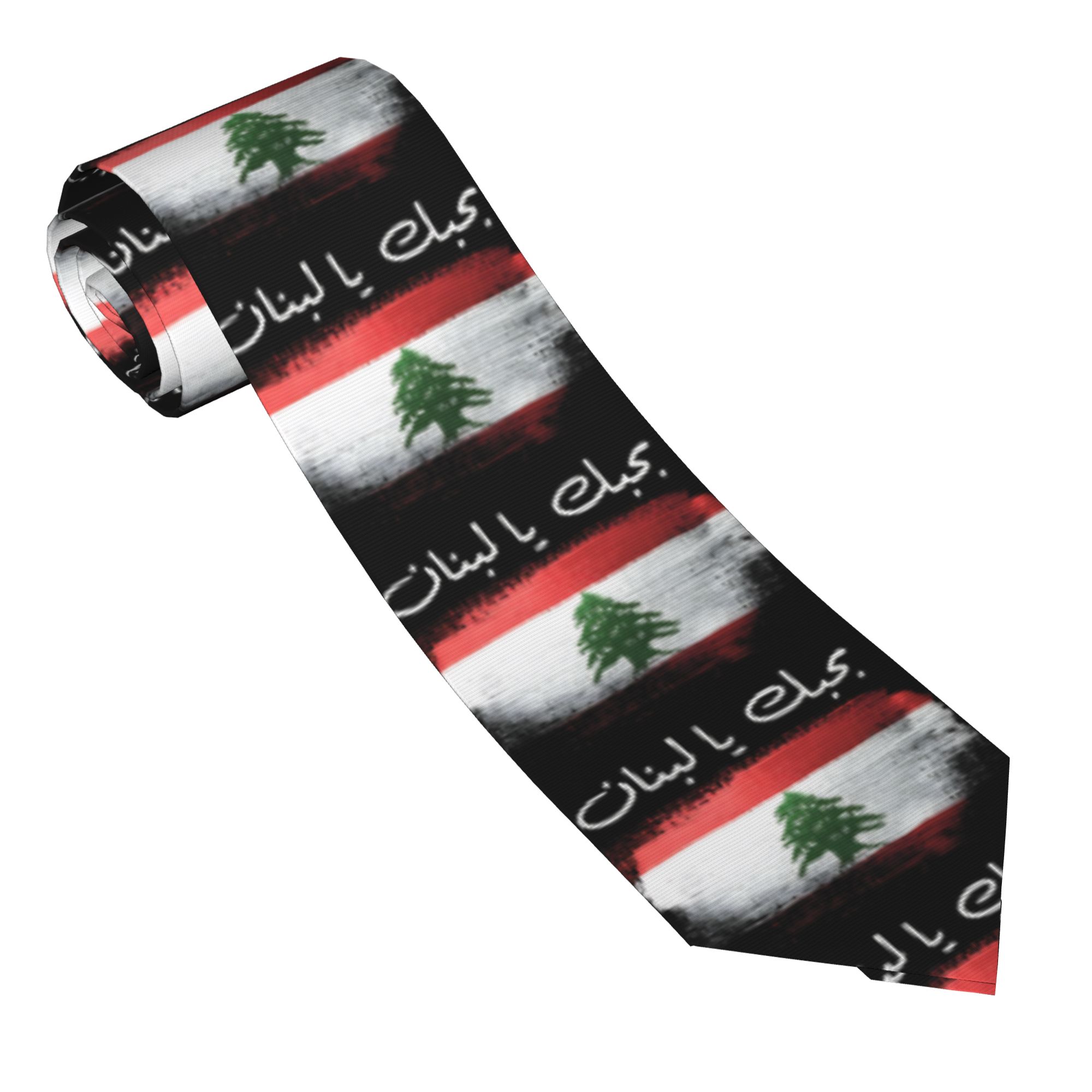 レバノンの国旗ネクタイ レトロカジュアルネクタイ ユニセック - Men Accessories Lebanon のレビューと価格
