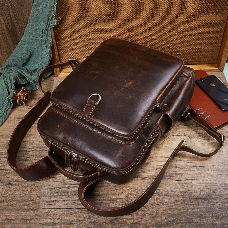 メンズ トップグレイン ワックスドレザー ラップトップ バッ - Men'S Accessories Backpack のレビューと価格