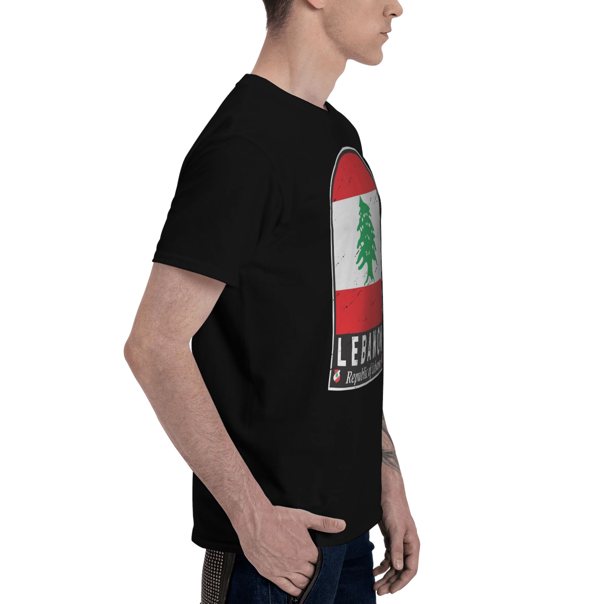 レバノン国旗ハートアクセサリー男性女性 Tシャツコットン T - Men Accessories Lebanon のレビューと価格