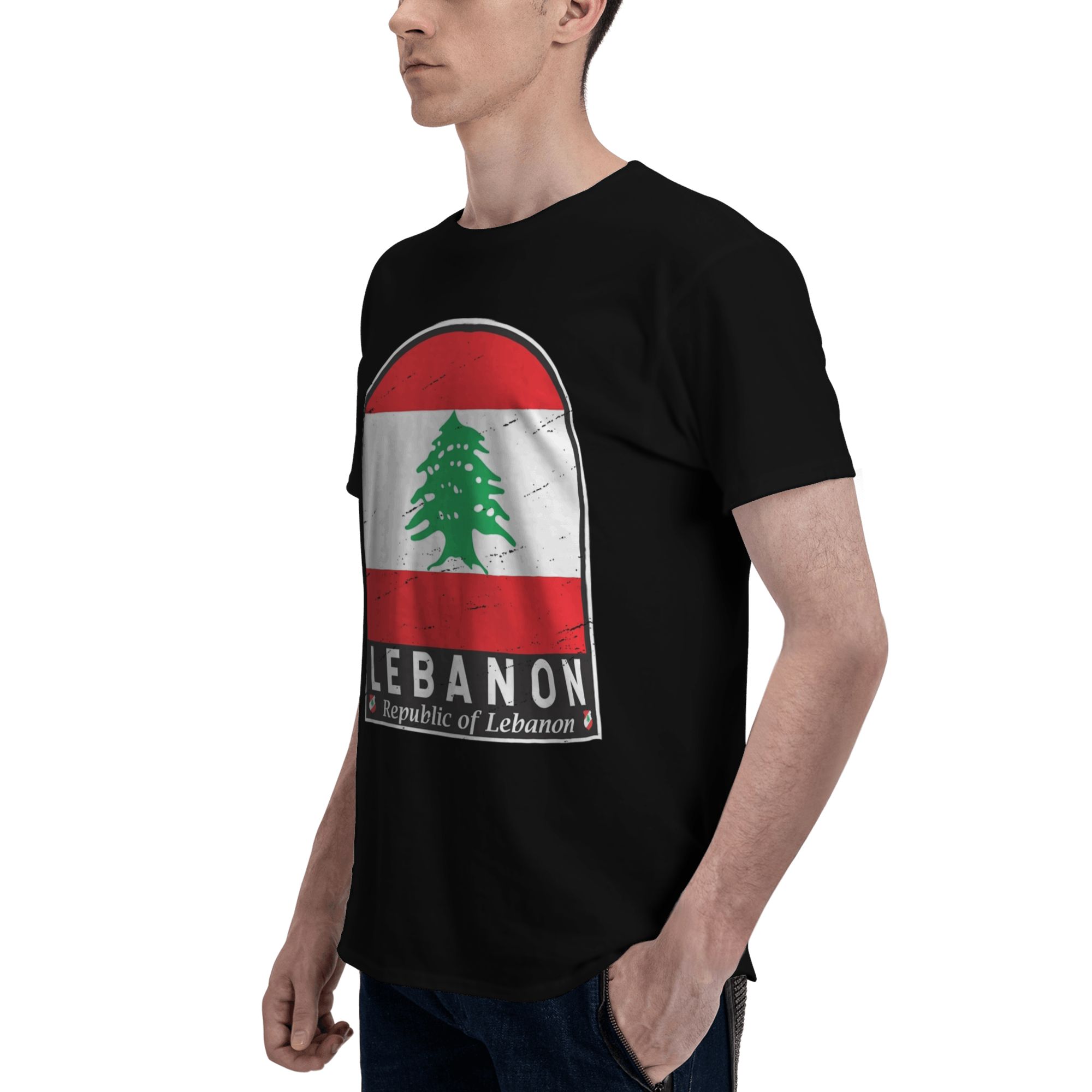 レバノン国旗ハートアクセサリー男性女性 Tシャツコットン T - Men Accessories Lebanon のレビューと価格