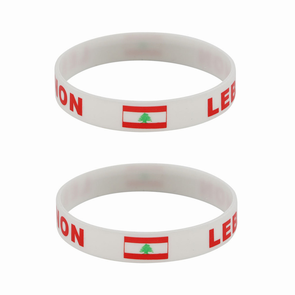 男性と女性のためのシリコンブレスレット,世界の旗を持つ男性と - Men Accessories Lebanon のレビューと価格