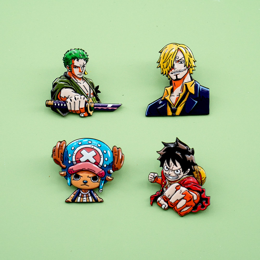 4個セット 漫画ワンピース ルフィ ブローチセット ファッシ - Men Accessories Gift Set のレビューと価格