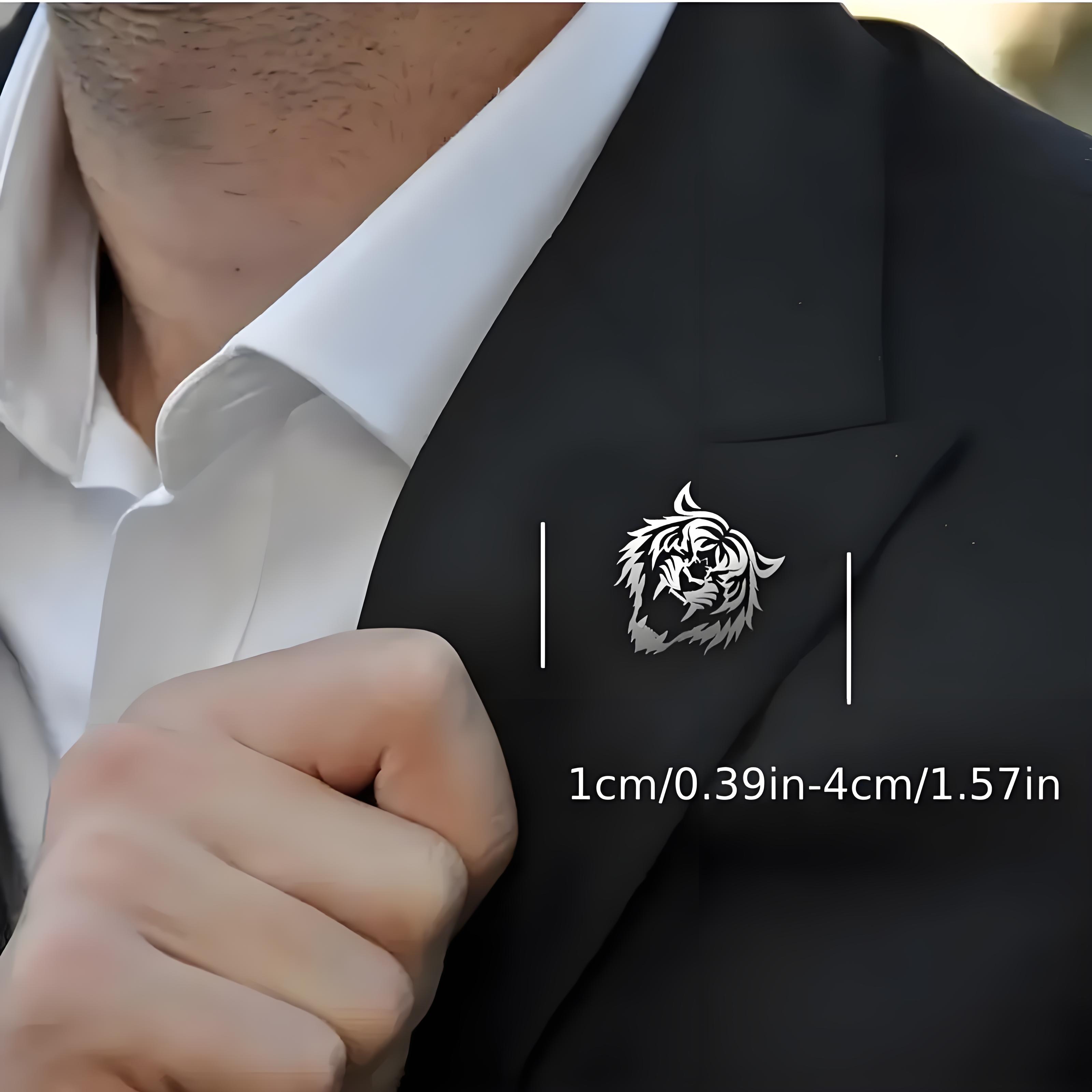 メンズ ステンレススチール タイガー ヘッド ラペル ピン、 - Men Accessories Gift Set のレビューと価格