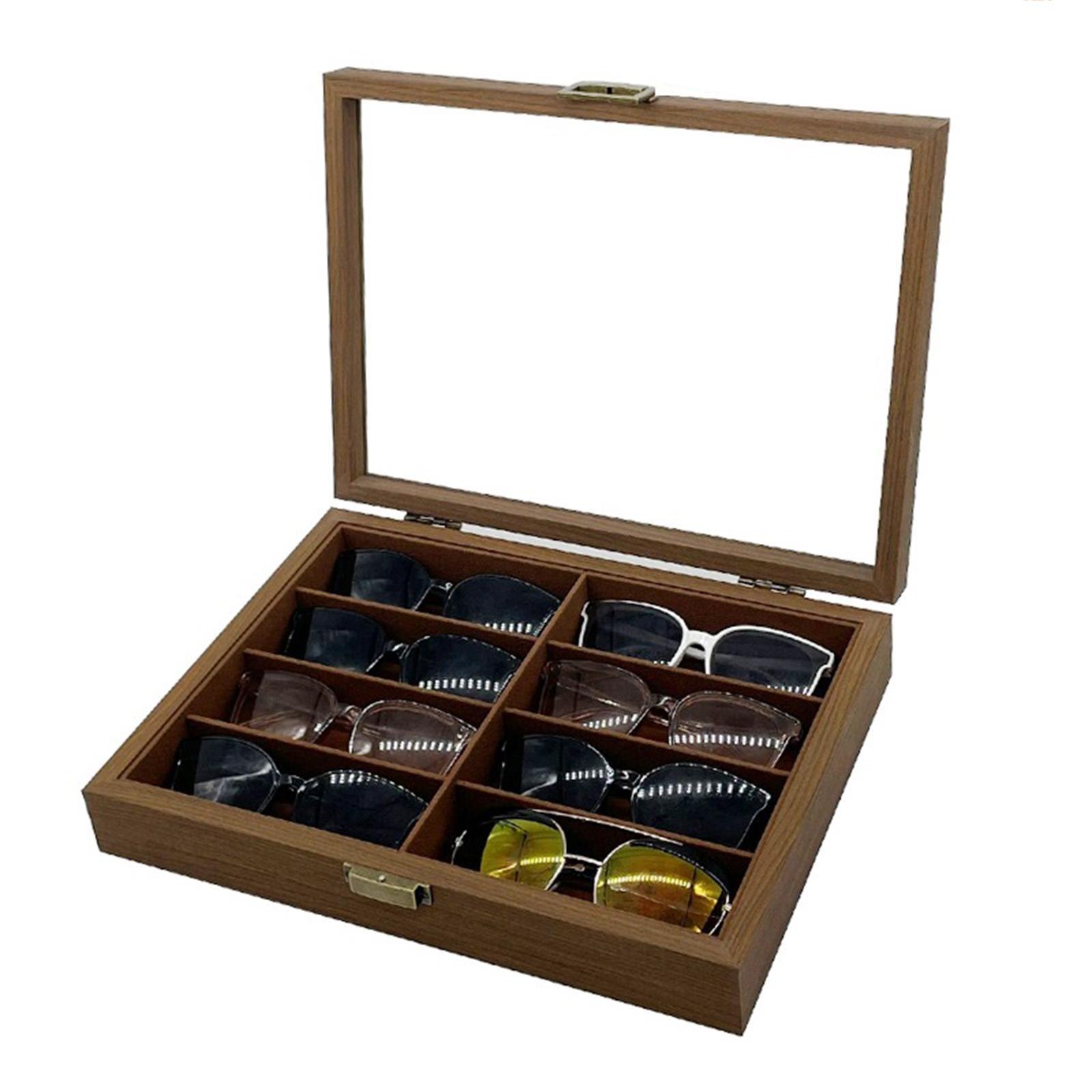 木製サングラスオーガナイザーボックス 8グリッド ラッチ付き - Men Accessories Drawing のレビューと価格