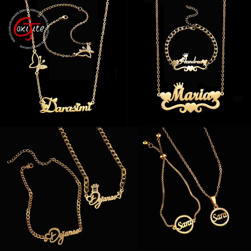 Goxijite カスタマイズネームネックレスセット女性ステ - Men Accessories Gift Set のレビューと価格