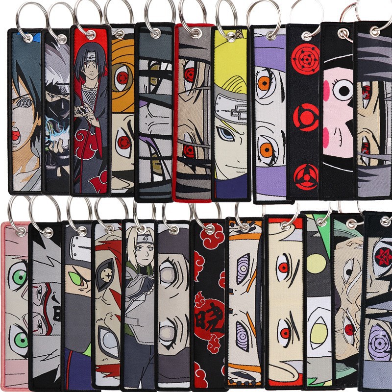 アニメナルト刺繍キーフォブクールキータグキーホルダー女性男性 - Men Accessories Gift Set のレビューと価格