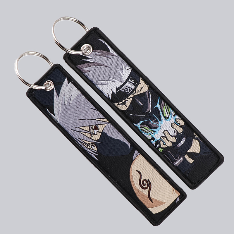 アニメナルト刺繍キーフォブクールキータグキーホルダー女性男性 - Men Accessories Gift Set のレビューと価格
