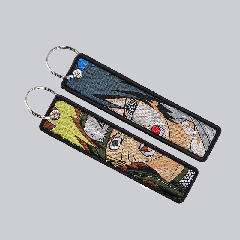 アニメナルト刺繍キーフォブクールキータグキーホルダー女性男性 - Men Accessories Gift Set のレビューと価格