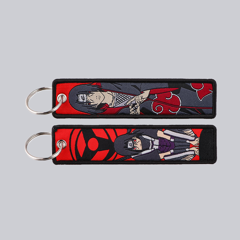アニメナルト刺繍キーフォブクールキータグキーホルダー女性男性 - Men Accessories Gift Set のレビューと価格