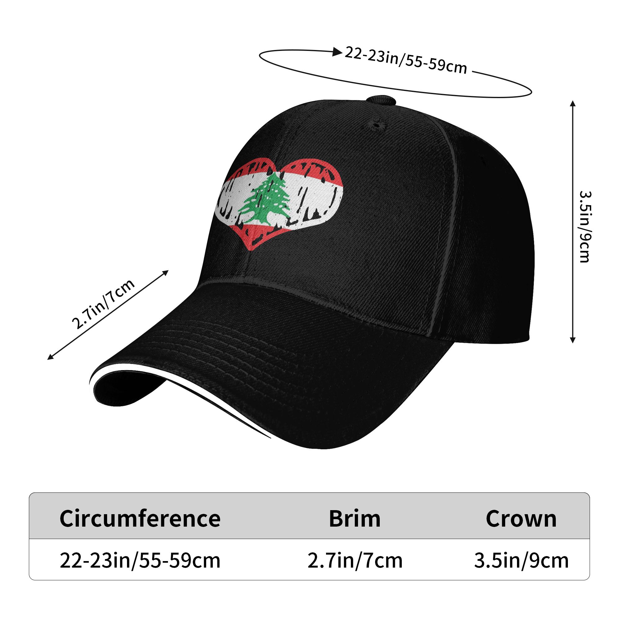 レバノン国旗ハートアクセサリー男性女性野球帽トラック運転手帽 - Men Accessories Lebanon のレビューと価格