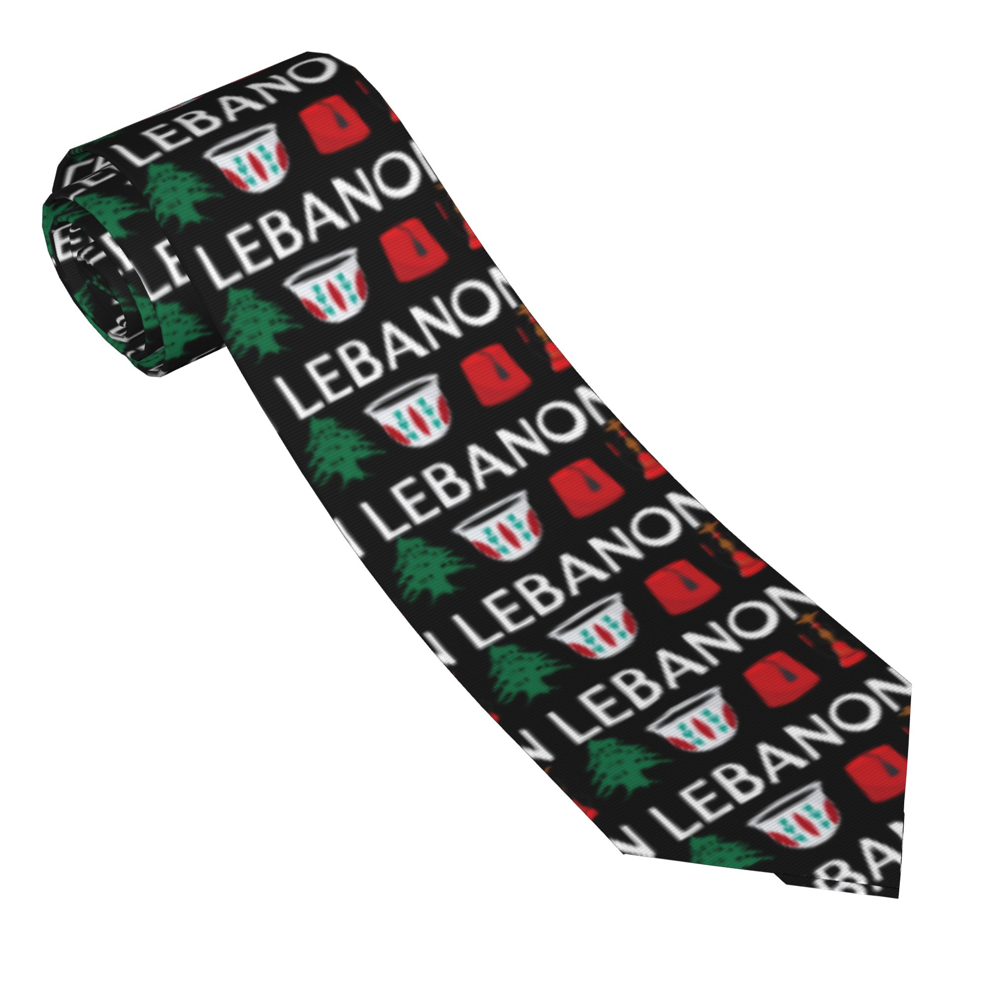 メンズネクタイ レバノン国旗柄 クラシックカジュアル襟ネクタ - Men Accessories Lebanon のレビューと価格