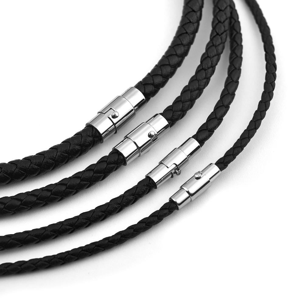 45/50/60cmレザーネックレスワックスロープ、ステンレ - Men Accessories Chain のレビューと価格