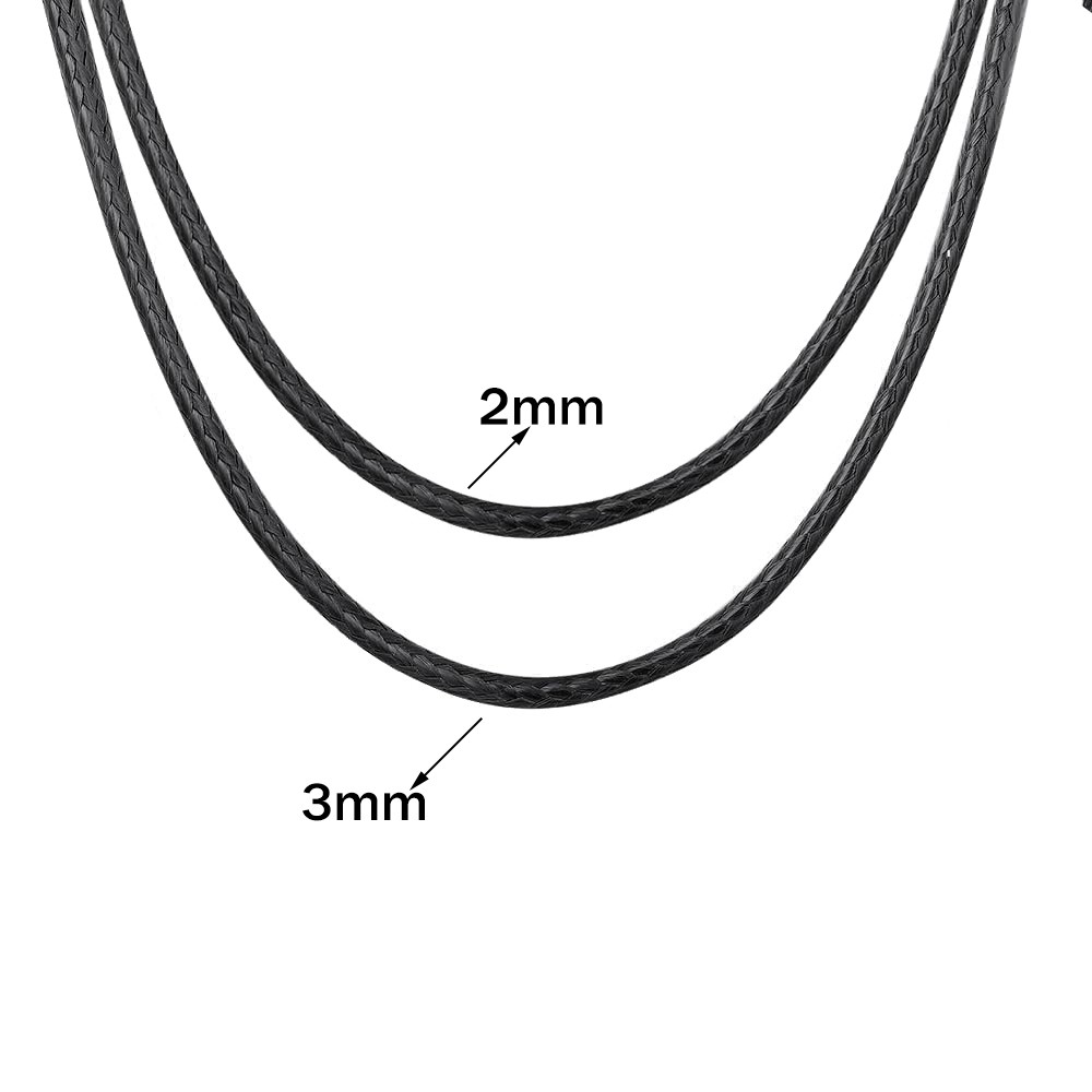 2MM/3MM 45/50/60cm ブラック防水編組レザー - Men Accessories Chain のレビューと価格