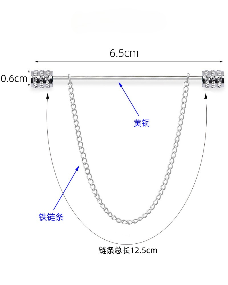 新しいメンズブローチシャツスタンドアップカラーピン固定クラス - Men'S Accessories Fashion のレビューと価格