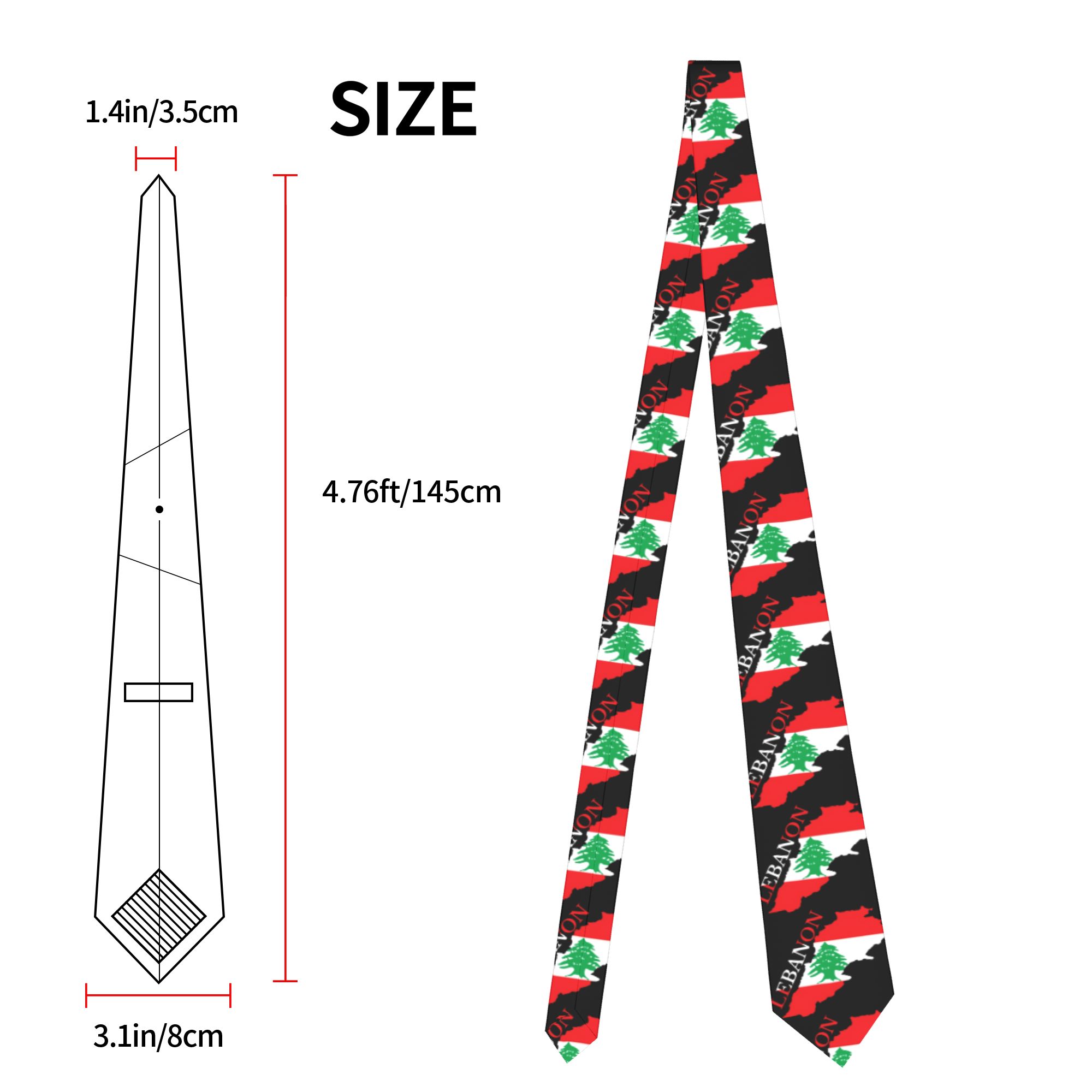 レバノン国旗マップネクタイコスプレパーティーネクタイ男性女性 - Men Accessories Lebanon のレビューと価格