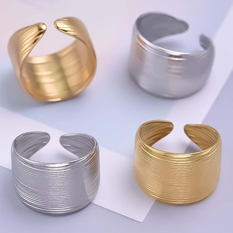 男性と女性のための大きなステンレス鋼のリング,韓国のファッシ - Men Accessories Drawing のレビューと価格